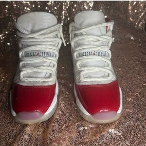 JORDAN 11s Red and White Size 4y EUC